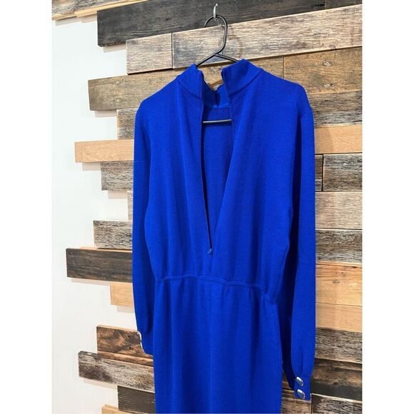 St. John by Marie Gray Santana Knit Mock Neck Long Sleeve Dress Sz 10 or M - Picture 3 of 11